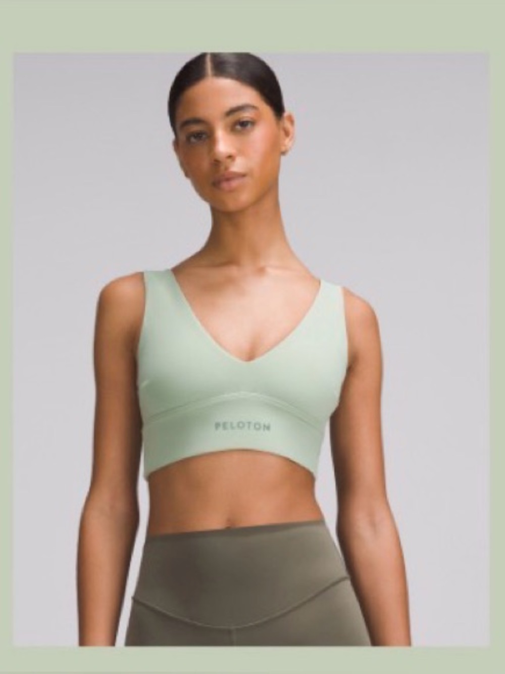 lululemon Align v-neck bra — Palm Court Green (Peloton) size 4 C/D Cup